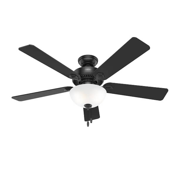 Hunter Swanson 52 in. Indoor Matte Black Ceiling Fan with Light