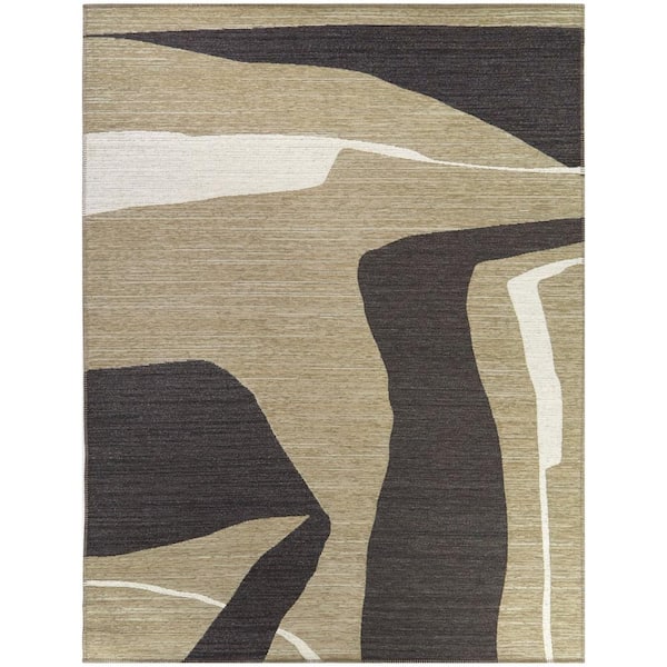Lange Brown 5 ft. x 7 ft. Abstract Area Rug