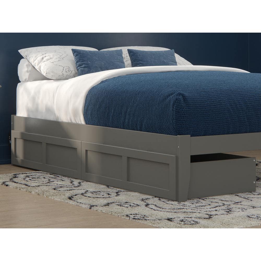 Gray Queen Size Underbed Storage Drawers with Rollers