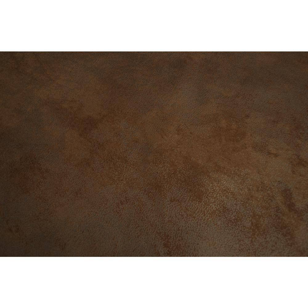 Brown Microfiber and Wood Accent Chair with Ottoman