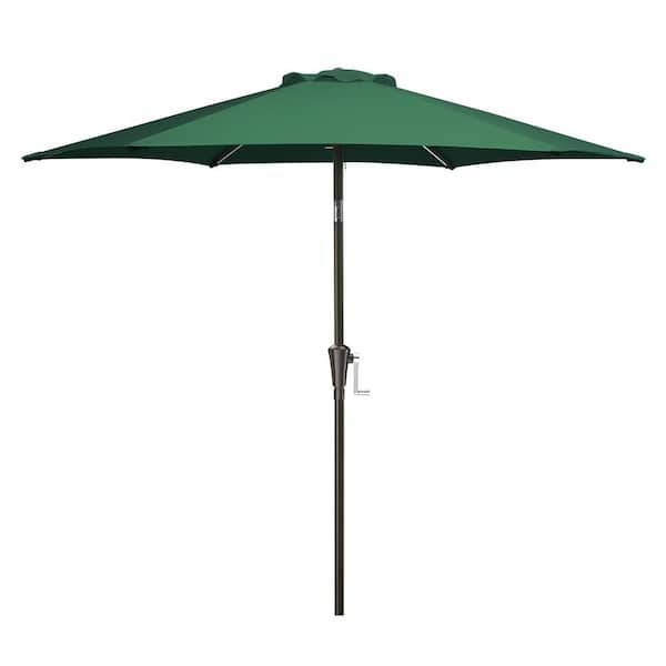 JEAREY 7.5 ft. Steel Market With Push Button Tilt And Crank Lift (6-Rips) in Dark Green