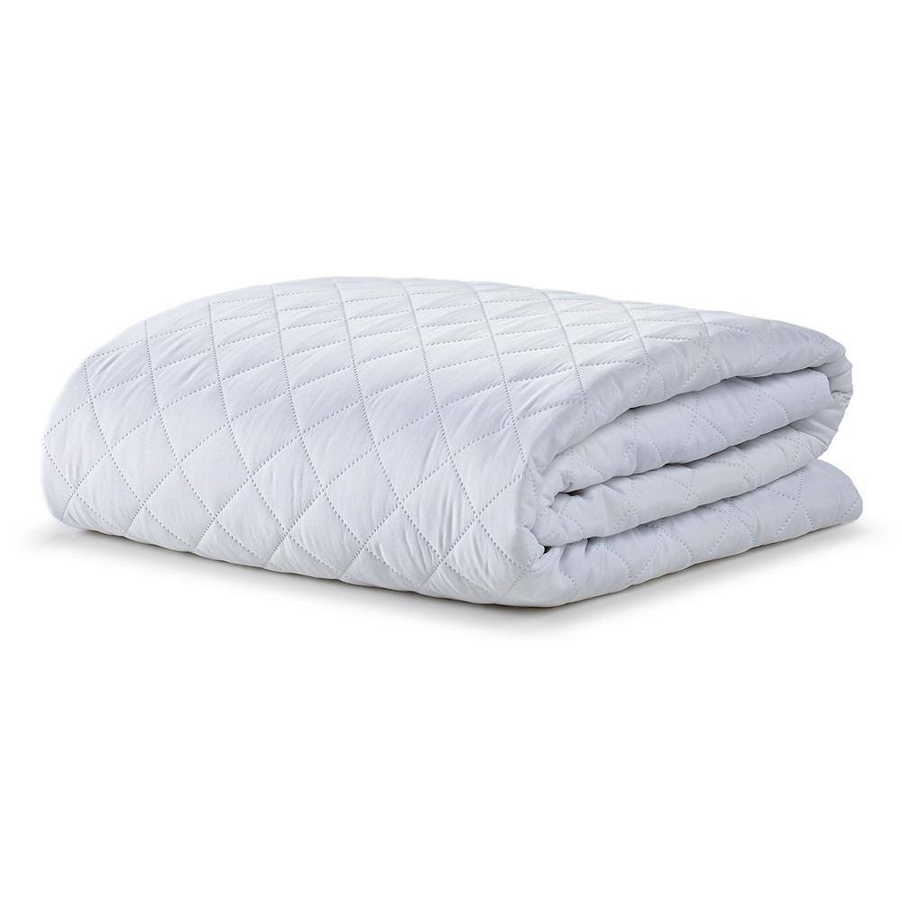 Ella Jayne Classic Full-Size Hypoallergenic Quilted Mattress Pad in White