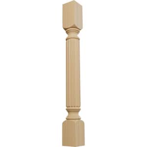 3-3/4 in. x 3-3/4 in. x 35-1/2 in. Unfinished Cherry Raymond Reeded Cabinet Column