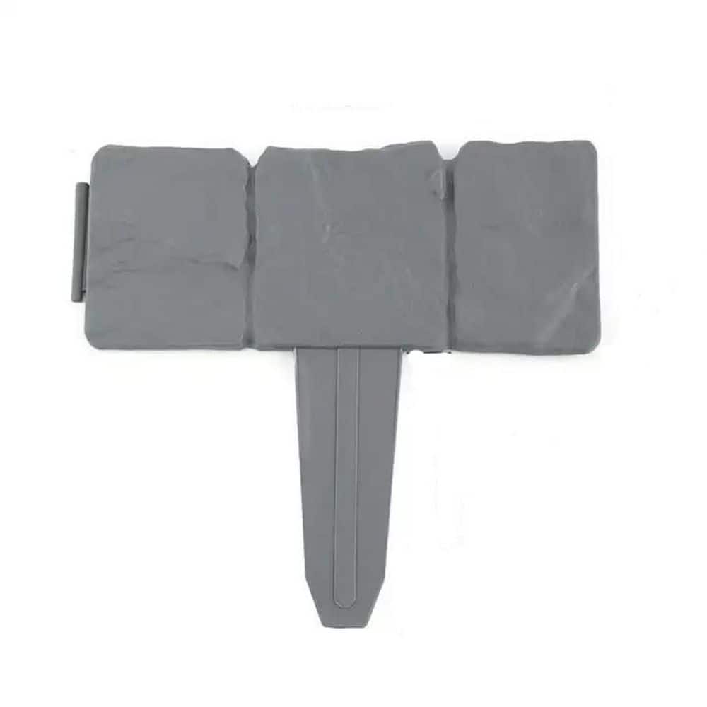 9.5 in. x 9 in. x 0.5 in. Gray Decorative Plastic Garden Edging Border for 
