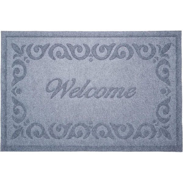 Gray 30 in. x 18 in. Polypropylene Outdoor Door Mat