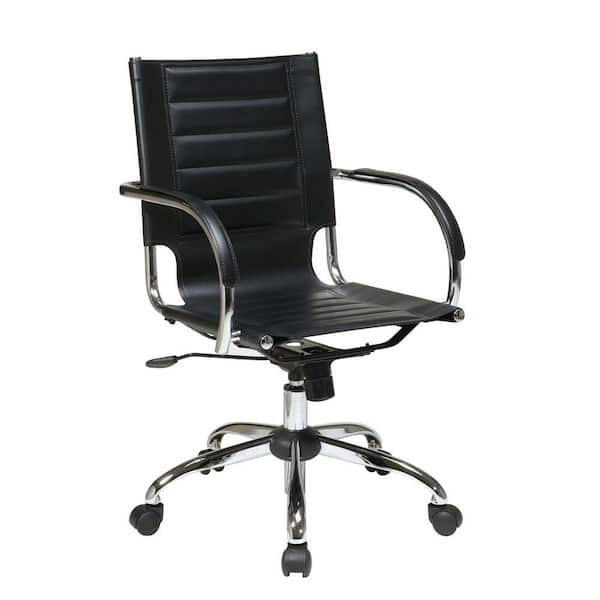 OSP Home Furnishings Trinidad Black Vinyl Office Chair
