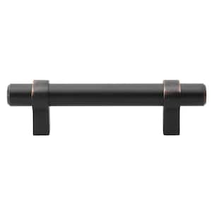 3 in. Center-to-Center Solid Oil Rubbed Bronze Finish Euro Style Cabinet Bar Pulls (10-Pack)