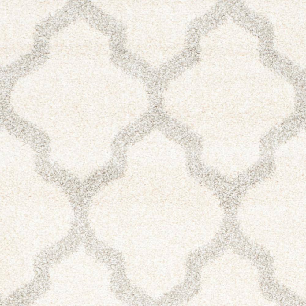 Reversible Beige and Light Grey Geometric Synthetic Runner Rug, 27x15 in