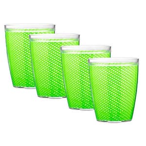Fishnet 14 oz. Lime Green Insulated Drinkware (Set of 4)