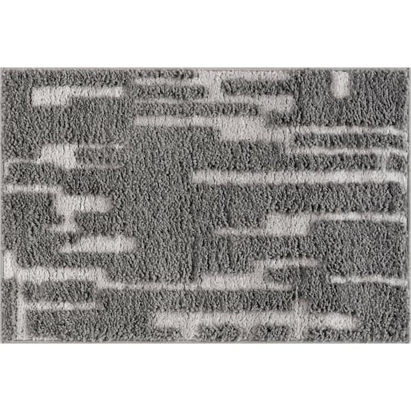 Tayse Rugs Artisan Shag Gray 2 ft. x 3 ft. Abstract Indoor Area Rug