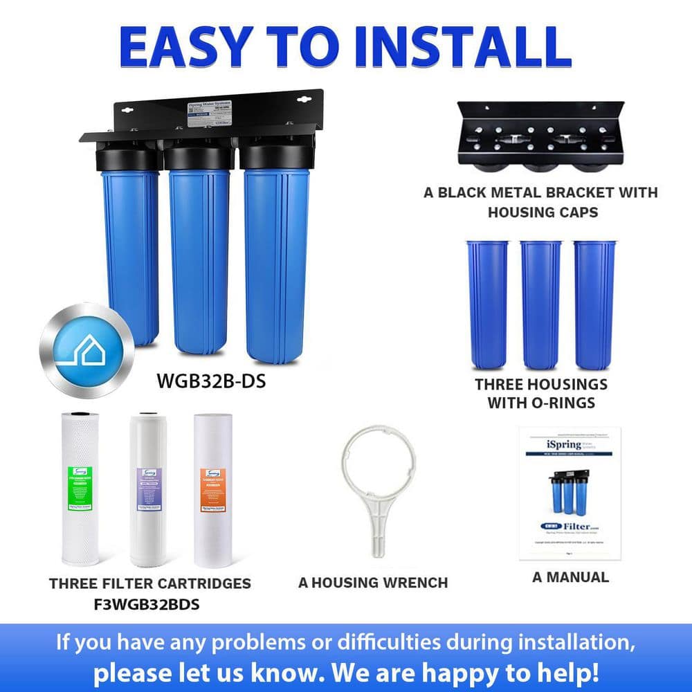 iSpring Blue Whole House 3-Stage Water Filter System