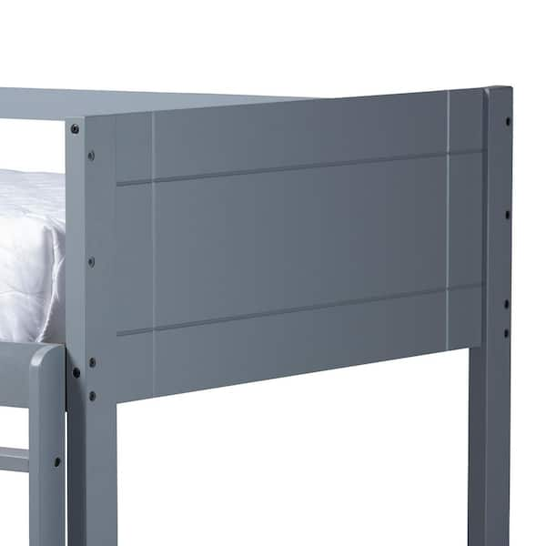 Baxton Studio Elsie Gray Twin Bunk Bed 157 9635 HD The Home Depot