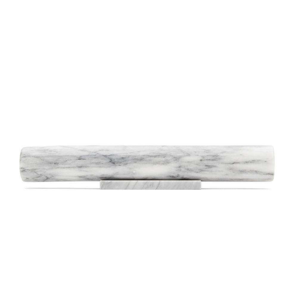 White Marble French Rolling Pin with Convenient Base
