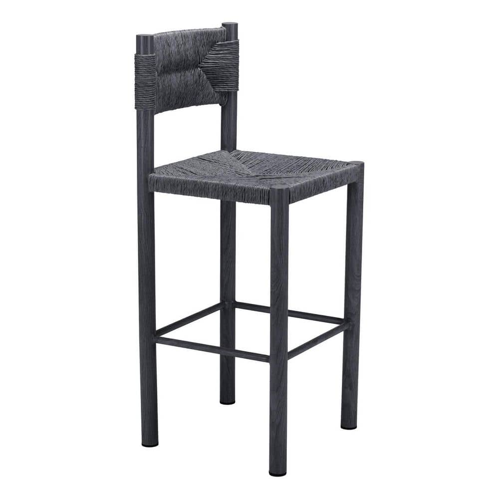 27.6 in. H Black Finish High Back Metal Bar Stool with Faux Leather Square Seat Set of 2 price history on PriceWatchPro