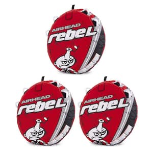 Rebel 54 in. 1-Person Red Towable Tube Kit w/Rope and 12V Pump(3-Pack)