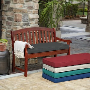 ProFoam 18 in. x 46 in. Slate Grey Rectangle Outdoor Bench Cushion