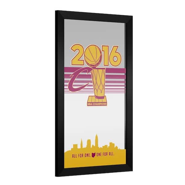 Unbranded Cleveland Cavaliers 2016 NBA Champions 26 in. W x 15 in. H Wood Black Framed Mirror