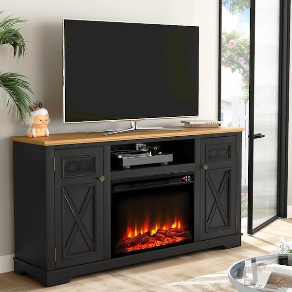 FESTIVO 61.5 in. Freestanding Farmhouse Electric Fireplace TV