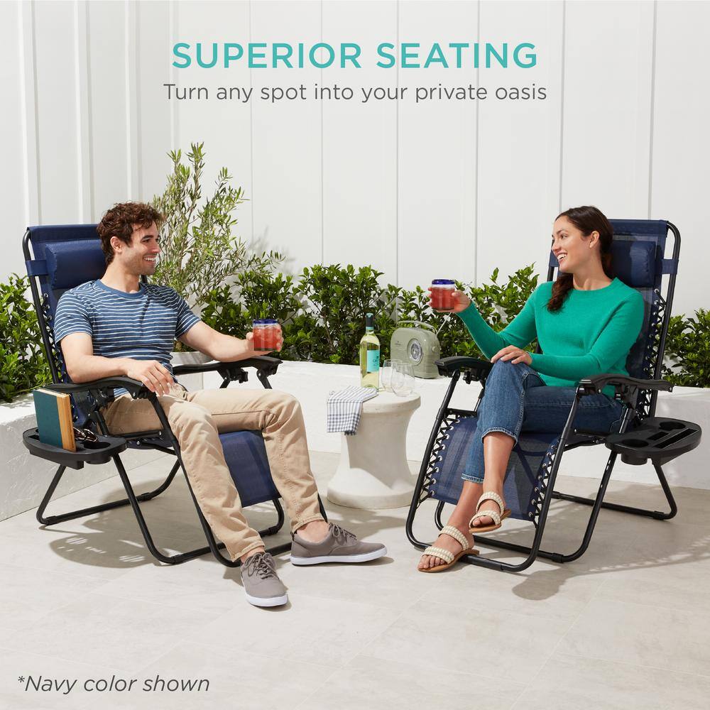 Sand Adjustable Zero Gravity Recliner Lounger Set with Cushions