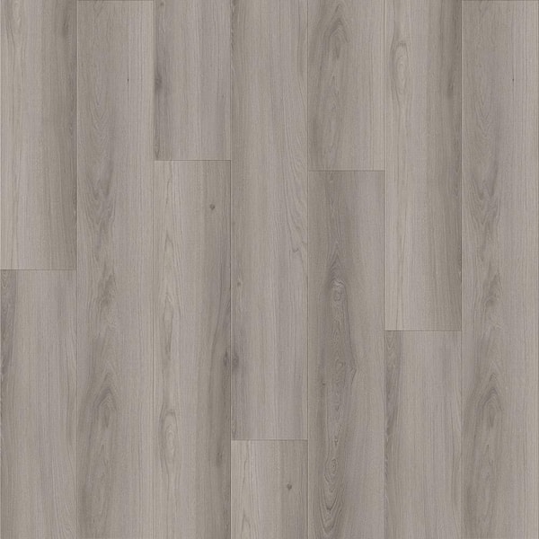 SELKIRK FLOORS Take Home Sample-Fluent Amelia Medium Gray 9.37 in. W x 4 in. L Waterproof Laminate Wood Flooring