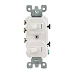 15 Amp Duplex Style Single-Pole / 3-Way AC Combination Toggle Light Switch, White