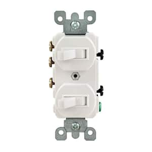 15 Amp Duplex Style Single-Pole / 3-Way AC Combination Toggle Light Switch, White