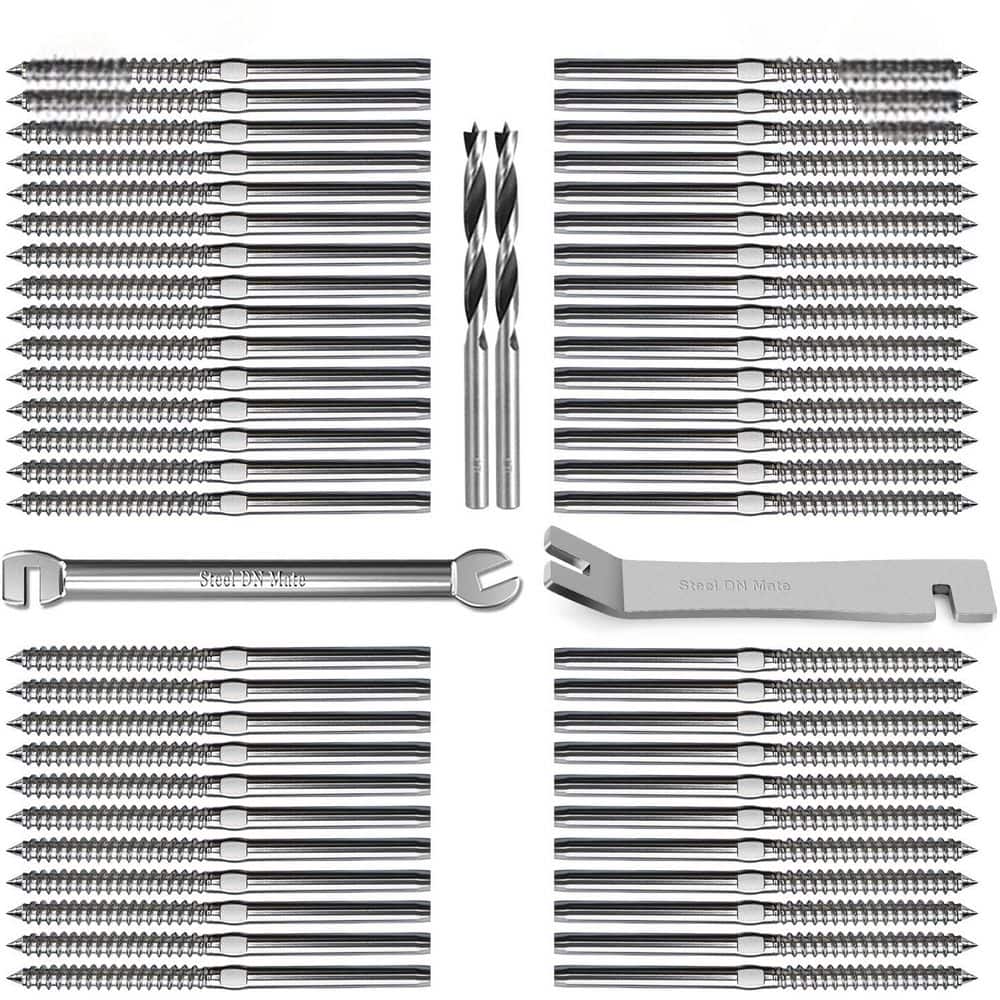 60 Pack T316 Stainless Steel Left & Right Handed Thread Swage Lag Screws for Wood Post Deck Railing Kit price history on PriceWatchPro
