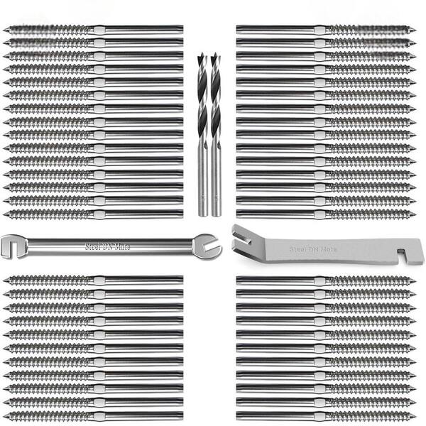 thumbnail image 2 of Wellwer T316 Stainless Steel Swage Lag Screw Stud – Right Thread, For 1/8” Cable Railing 2 of 5