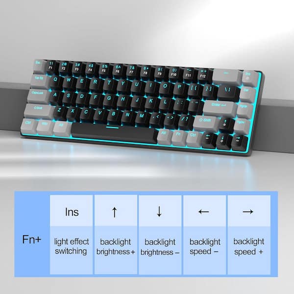 Yichuhaoxi Black/Gray Mechanical Gaming Keyboard with LED Backlit