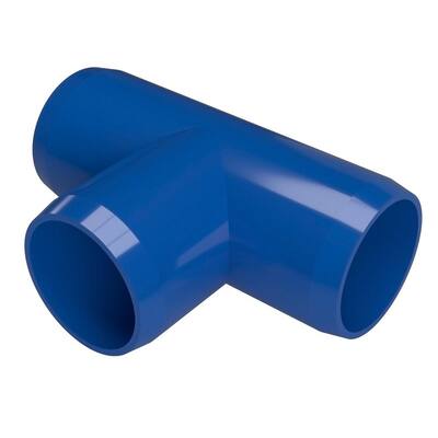 1/2 in. Furniture Grade PVC Tee in Blue (10-Pack)