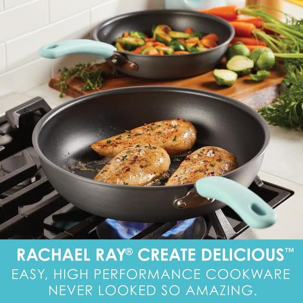 Rachael Ray 11-Piece Hard Anodized Aluminum Cookware Set, Gray