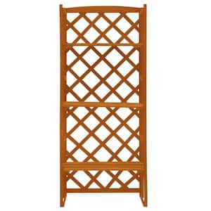 23.6"x11.8"x55.1" Solid Fir wood Plant Stand with Trellis Orange