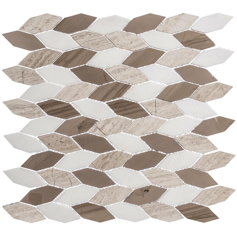 Channing Baskit Elongated Hex White/Tan/Brown 4.5 in. x 8.25 in. Natural St