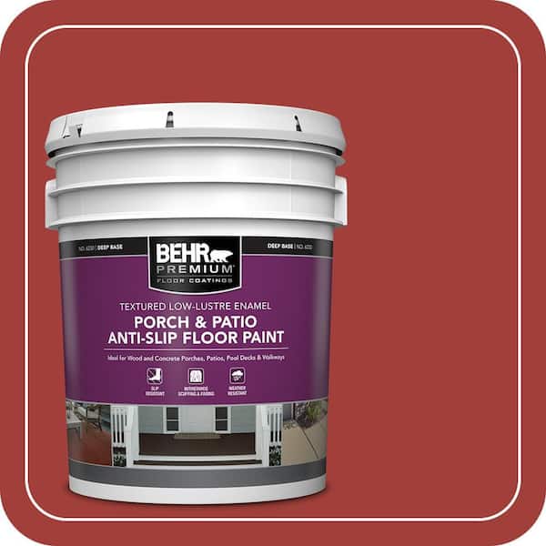 5 gal. #PPU2-16 Fire Cracker Textured Low-Lustre Enamel Interior/Exterior Porch and Patio Anti-Slip Floor Paint