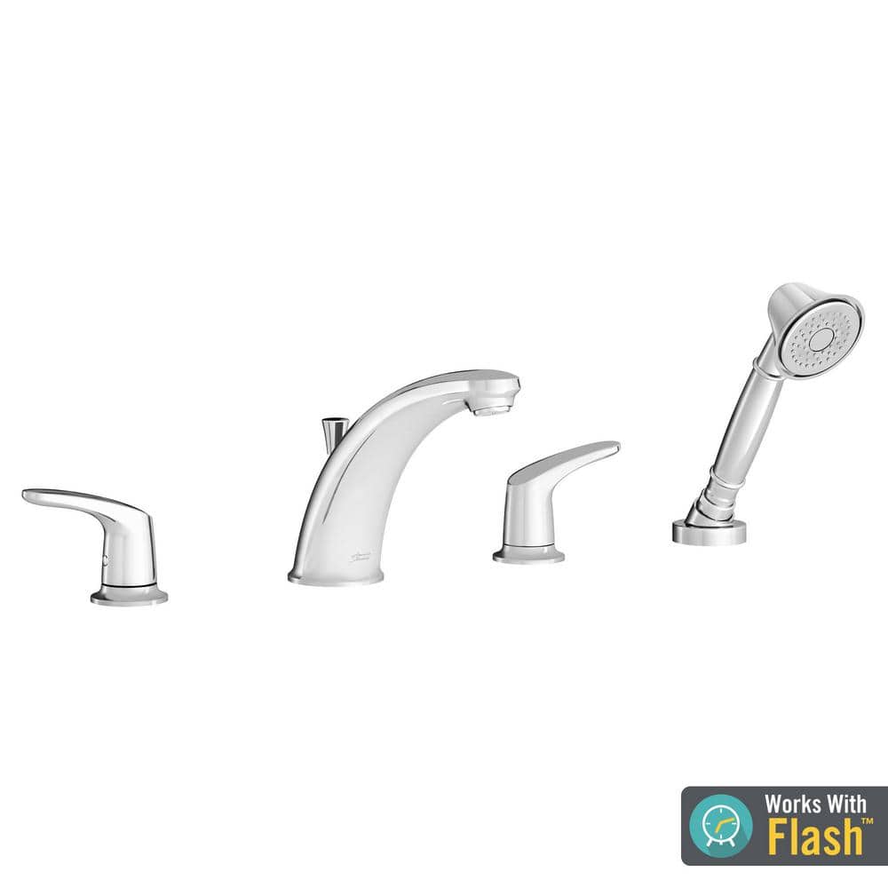 Polished Chrome Roman Tub Faucet with Hand Shower