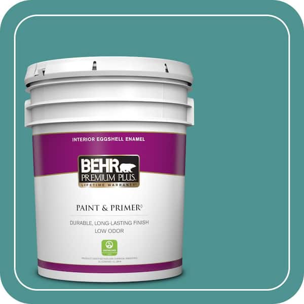 BEHR PREMIUM PLUS 5 gal. #500D-6 Mirage Lake Eggshell Enamel Low Odor Interior Paint & Primer