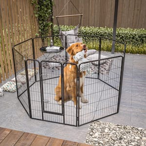 8-Panels High-Quality Wholesale Cheap Best Large Indoor Metal Puppy Dog Run Fence/Iron Pet Dog Playpen Dog Kennels Black
