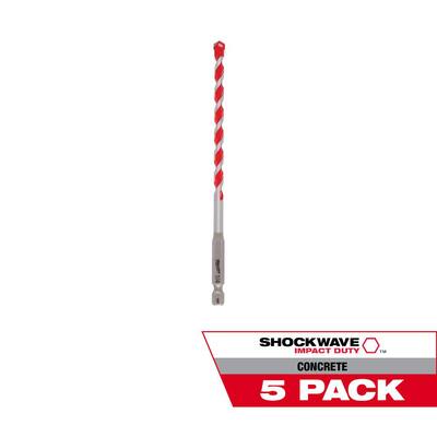 1/4 in. SHOCKWAVE Carbide Hammer Drill Bits (5-Pack)
