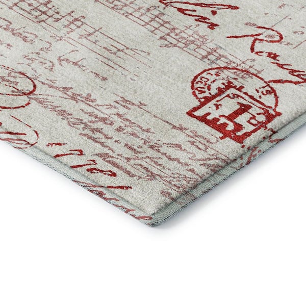 Mayfield Premium Machine Washable Abstract AMF2209 Red 10 ft. x 14 ft. Area Rug