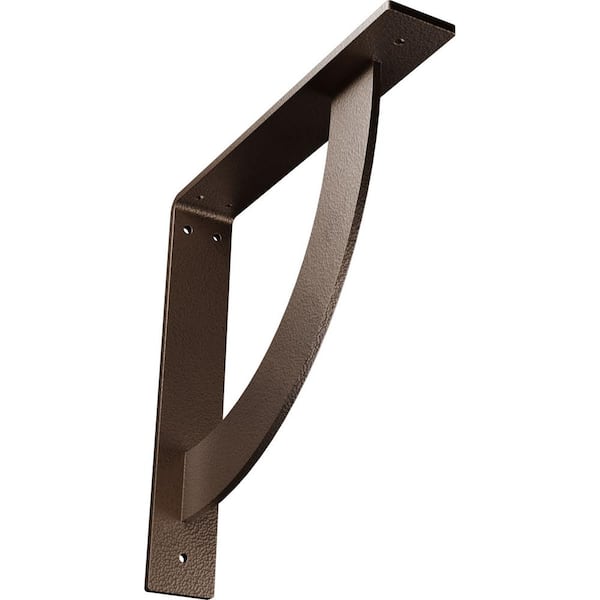 Ekena Millwork 2 in. x 12 in. x 12 in. Steel Hammered Dark Bronze Bulwark Bracket
