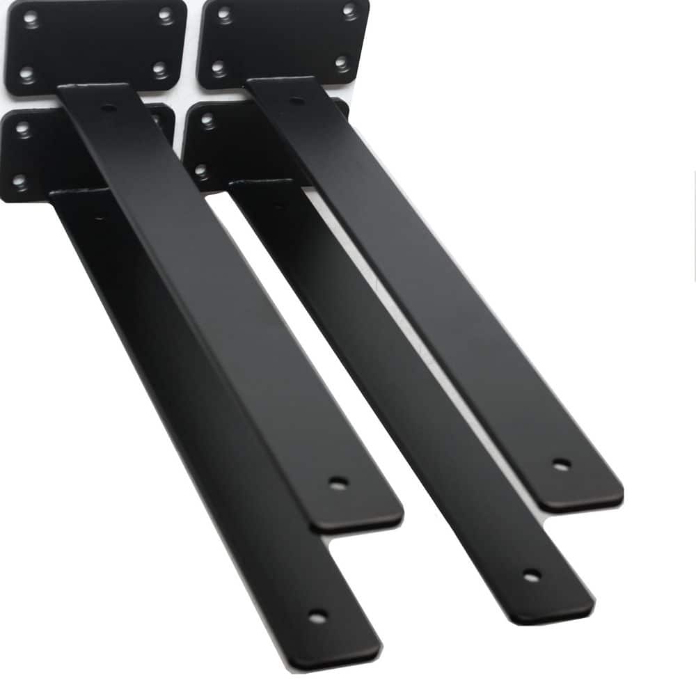4-Pack 14 in. L Black Iron Shelf Bracket, Floating Shelf Brackets, Rustic Industrial Metal Brackets for Shelf Support price history on PriceWatchPro