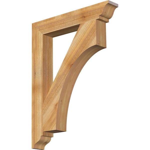 Ekena Millwork 4 in. x 34 in. x 26 in. Western Red Cedar Westlake Traditional Rough Sawn Bracket