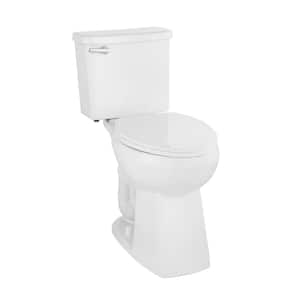 Extra Tall Power Flush 12 inch Rough In Two-piece 1.28 GPF Single Flush Elongated Toilet in White Seat Included