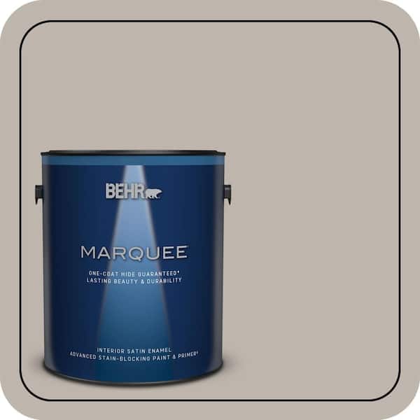 BEHR MARQUEE 1 gal. #PPU18-12 Graceful Gray One-Coat Hide Satin Enamel Interior Paint & Primer