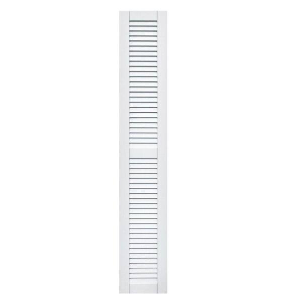Winworks Wood Composite 12 in. x 71 in. Louvered Shutters Pair #631 White