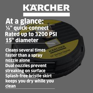 15 in. Universal Surface Cleaner Attachment for Gas Power Pressure Washers Rated 2600-3200 PSI - 1/4 in. Quick-Connect