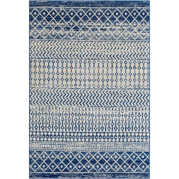 Livabliss Alois Dark Blue/Grey 7 ft. 10 in. x 10 ft. 3 in. Area Rug