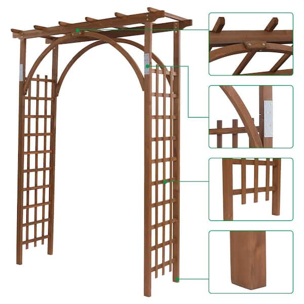 Karl home 85 in. x 63 in. Granden Wooden Arbor 328786167558 - The