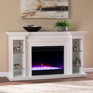 Xairea 54.75 in. Color Changing Electric Fireplace in White