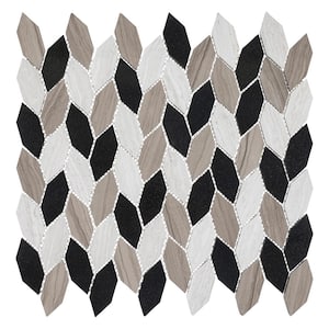 Channing Hazelton Elongated Hex Gray/Brown 12 in. x 12 in. Natural Stone Mosaic Wall and Floor Tile (5.3 sq. ft./Case)